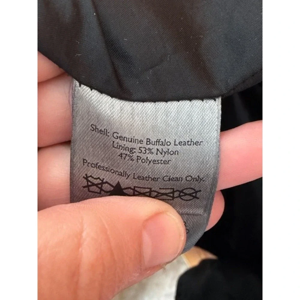 Eddie Bauer Womens‎ Black Leather Investment Jacket Medium